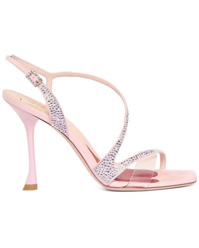 Roger Vivier 100Mm I Love Vivier Crystal Sandals - Pink