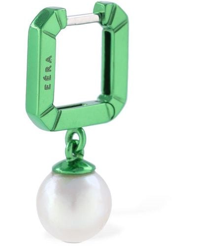 Eera 18kt Mini Pearl Mono Earring - Green