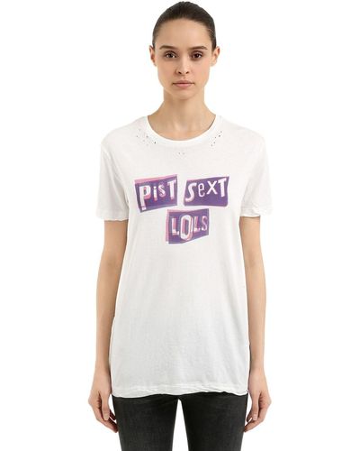 Ksubi T-shirt Aus Baumwolljersey "pit Sext Lols" - Weiß