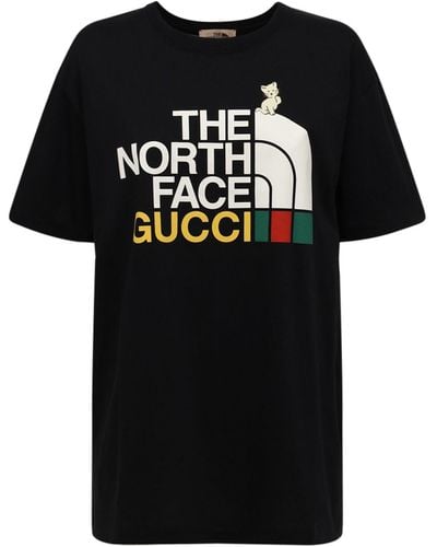 Gucci Bedruckter Baumwoll-t-shirt "the North Face" - Schwarz