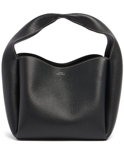 Totême Bucket Pebble Grain Leather Bag - Black