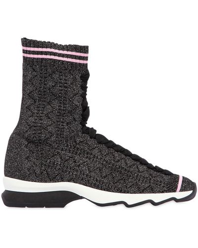 Fendi Fabric Sock Sneakers - Black