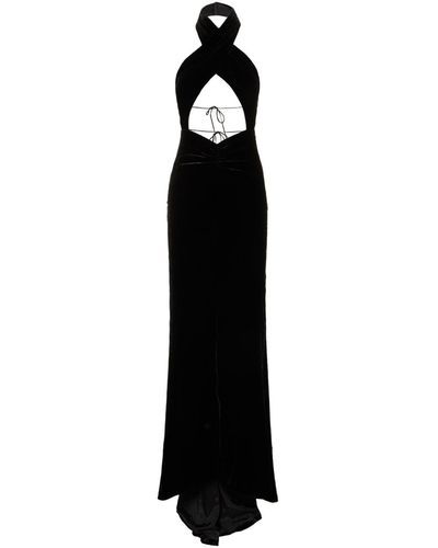 Alessandra Rich カットアウトベルベットドレス - ブラック