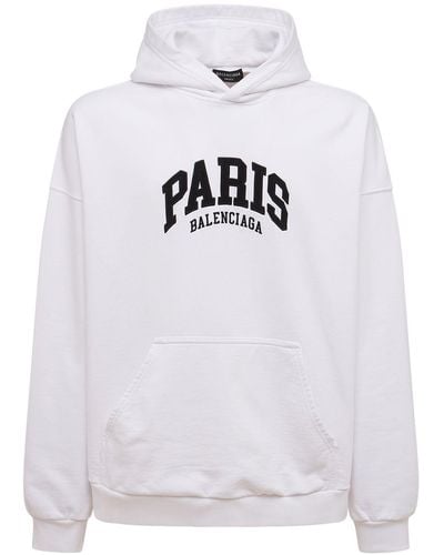 Balenciaga Sudadera con capucha y logo Paris - Blanco