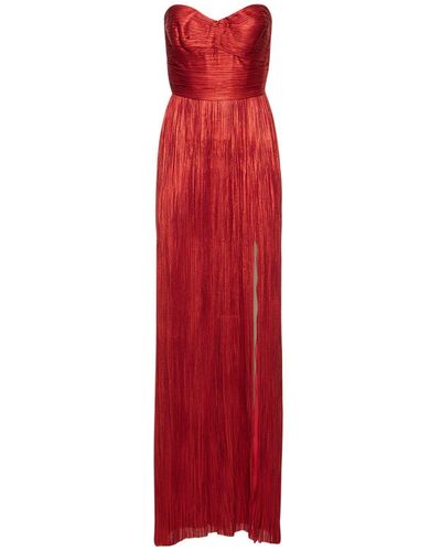 Maria Lucia Hohan Carla Silk Tulle Strapless Long Dress - Red