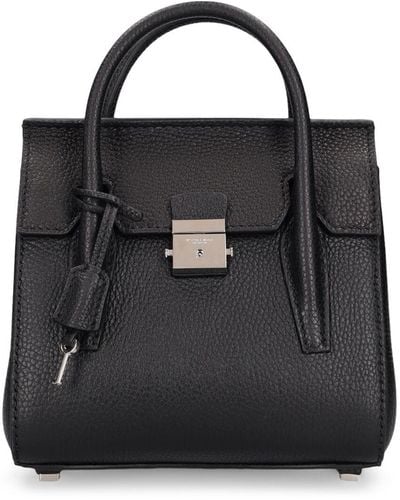 Michael Kors Mini Campbell Leather Satchel Bag - Black