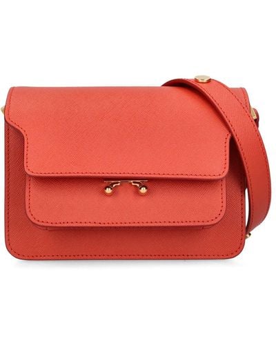 Marni Mini Trunk Saffiano Leather Bag - Red