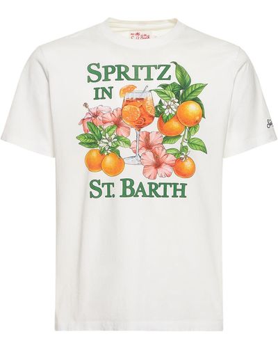 Mc2 Saint Barth Bedrucktes T-shirt Aus Baumwolljersey - Grau