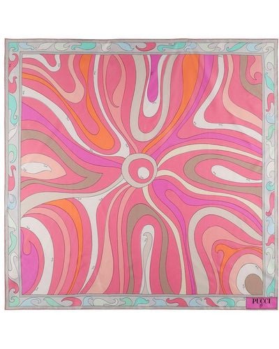 Emilio Pucci シルクツイルスカーフ - ピンク