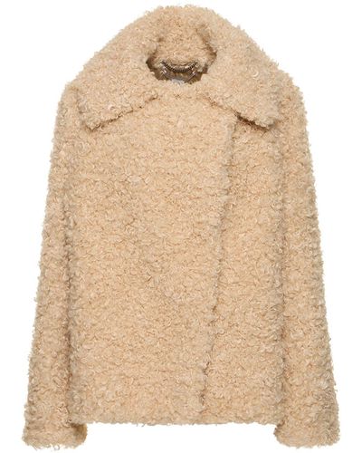 Stella McCartney Faux Fur Single Breasted Jacket - Natural