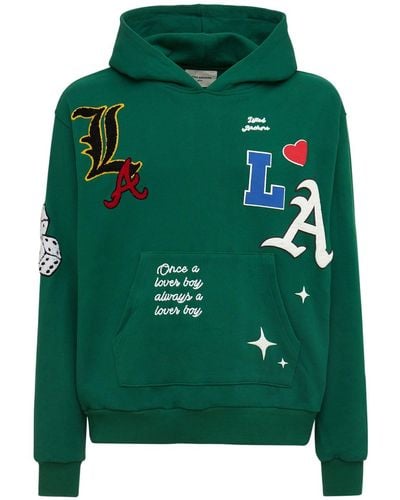 Lifted Anchors City Patches Cotton Hoodie - Green