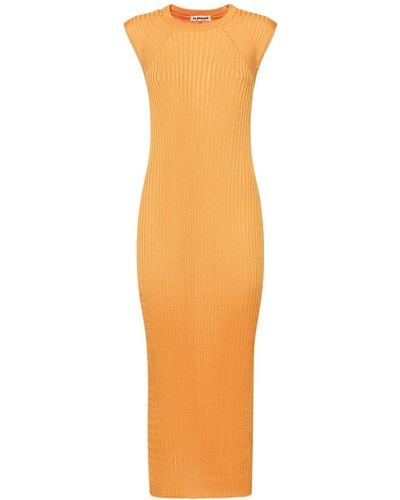 Jil Sander Sleeveless Jersey Midi Dress - Orange