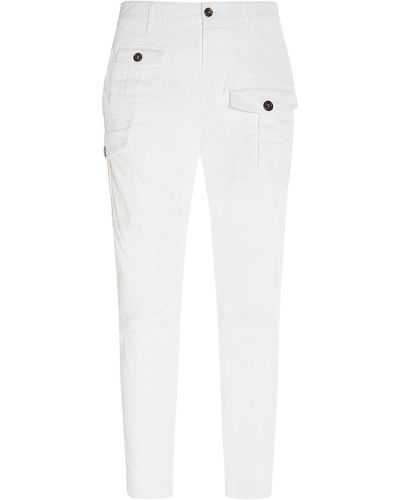 DSquared² Sexy Cargo Stretch Cotton Pants - White