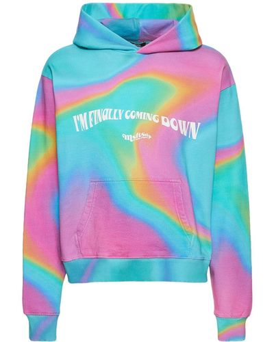 Msftsrep Holographic Print Cotton Hoodie - Multicolor