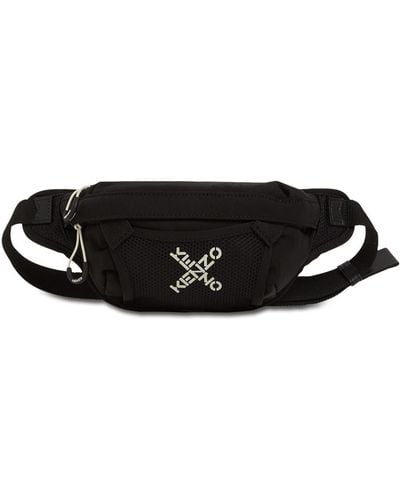 KENZO Mini Nylon Sport Logo Belt Bag - Black