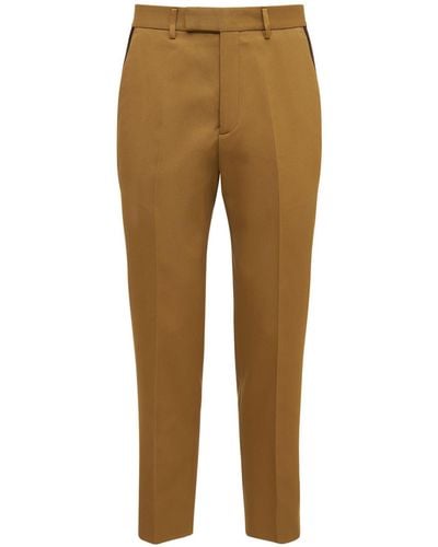 Gucci Cotton Ankle Trousers W/ Web - Multicolour