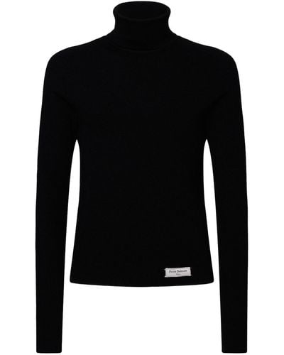 Balmain Suéter de lana con cuello vuelto - Negro
