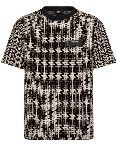 Balmain Monogram Jacquard T-shirt - Grey