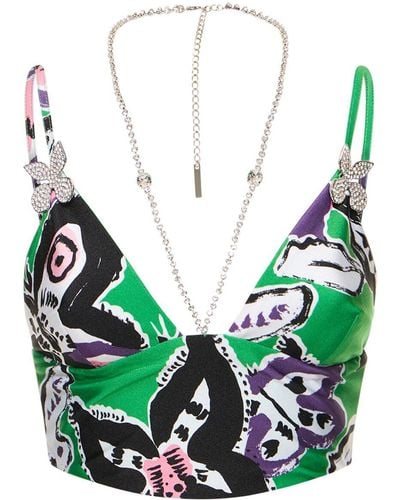 Area Crop top butterfly stampato - Verde
