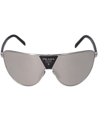 Prada Pilotensonnenbrille Aus Metall "catwalk" - Grau