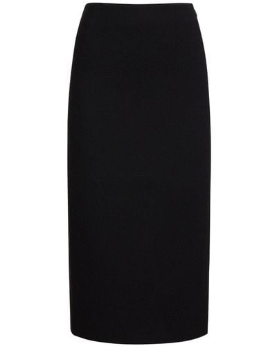 Alessandra Rich High-waisted Bouclé Tweed Midi Skirt - Black
