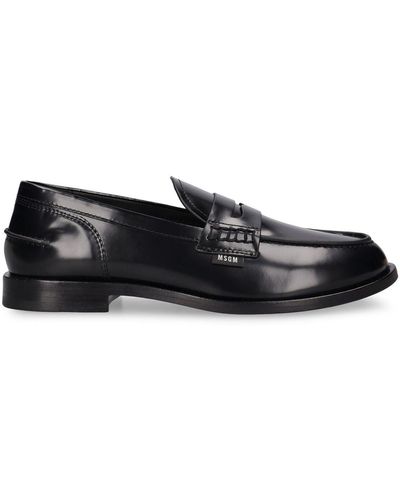 MSGM 15mm Leather Loafers - Black