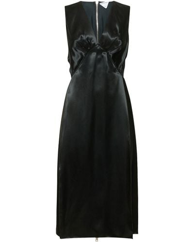 Bottega Veneta Shine Viscose Midi Dress - Black