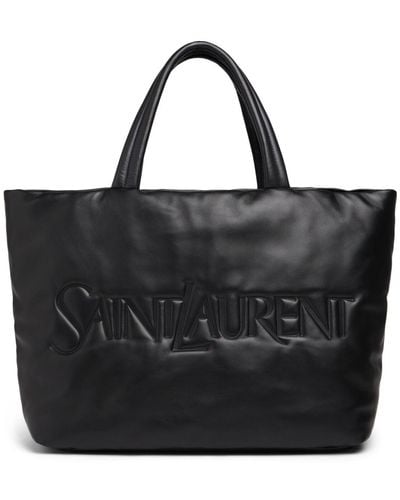 Saint Laurent Leather Tote Bag - Black