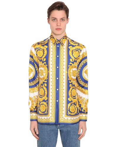 Versace Seidenhemd Mit Baroquedruck - Mehrfarbig