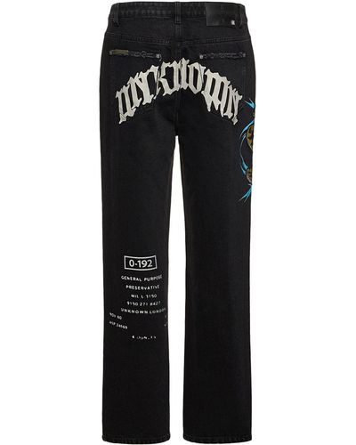 Unknown Patched baggy Denims Jeans - Black