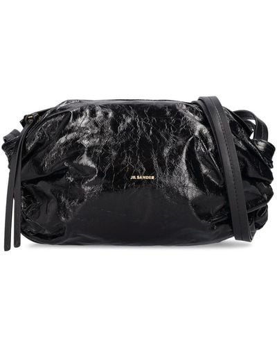Jil Sander Small Cushion Leather Shoulder Bag - Black