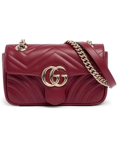 Gucci gg Marmont Leather Shoulder Bag - Purple