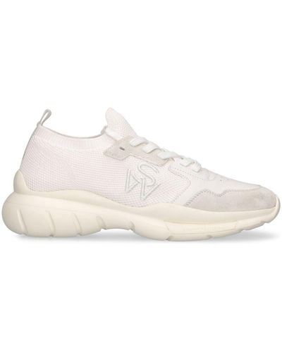 Stuart Weitzman 5050 Tech & Leather Trainers - Natural