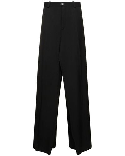Balenciaga Pantalon en sergé de laine - Noir
