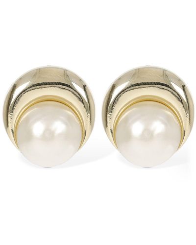 Marine Serre Imitation Pearl Moon Earrings - Metallic