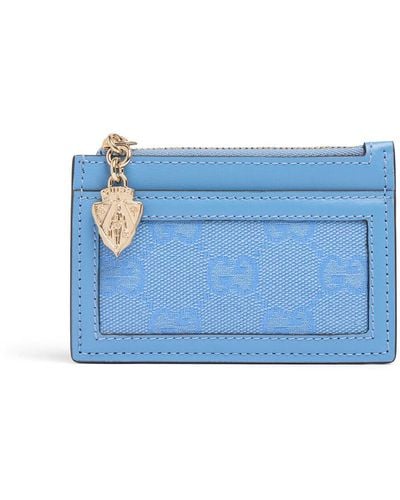Gucci Luce Leather & gg Canvas Wallet - Blue