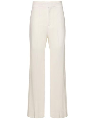 Victoria Beckham Straight Viscose Blend Pants - White
