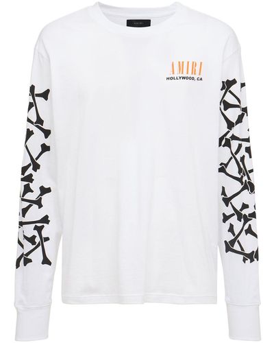 Amiri Bones コットンジャージーtシャツ - ホワイト