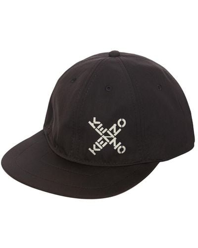 KENZO Cappello Baseball In Techno Tela Con Logo - Nero