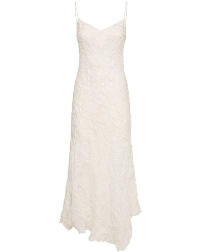 Ermanno Scervino Langes Kleid Mit Ramie-stickerei - Weiß