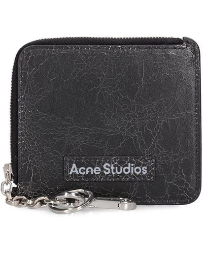 Acne Studios Aquare Leather Zip Coin Purse - Gray