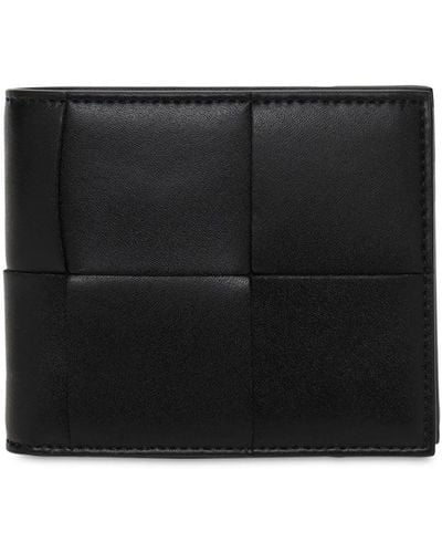 Bottega Veneta Maxi Intreccio Leather Billfold Wallet - Black