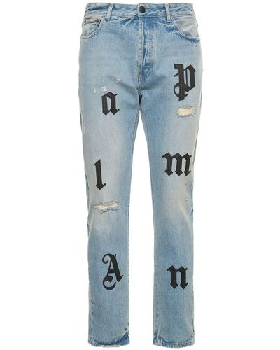 Palm angels logo print jeans sale