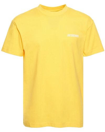 Jacquemus T-shirt In Jersey Di Cotone Con Logo - Giallo