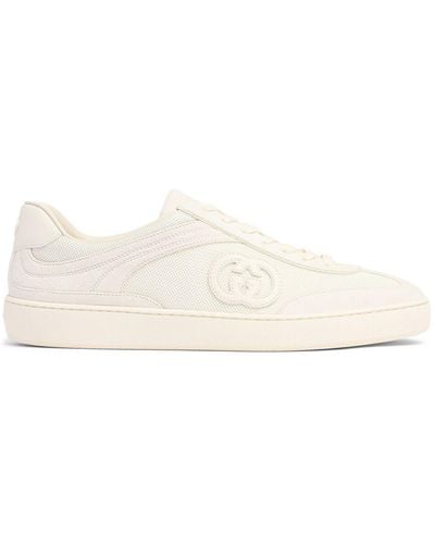 Gucci G74 gg Suede & Fabric Sneakers - Natural