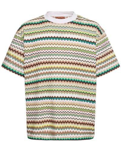 Missoni T-shirt en jersey de coton à zig zag - Gris