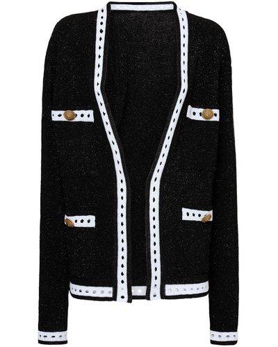 Balmain Cardigan in maglia di misto lana - Nero