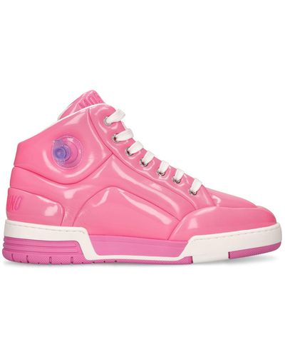 Moschino 40mm Hohe Kunstlackleder-sneakers "inflatable" - Pink