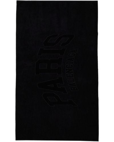 Balenciaga Paris Cotton Beach Towel - Black