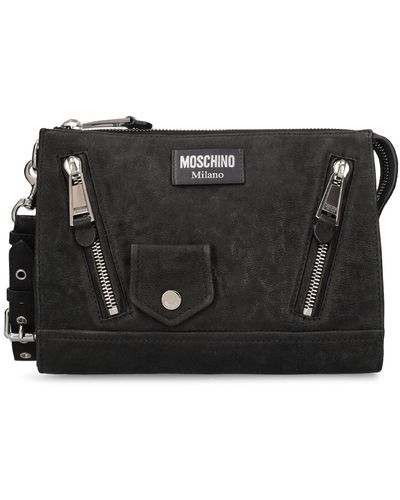 Moschino Soft Nappa Leather Pouch - Black